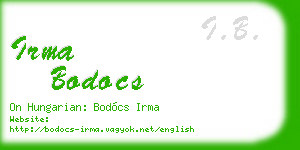 irma bodocs business card