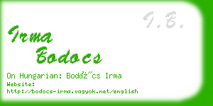 irma bodocs business card